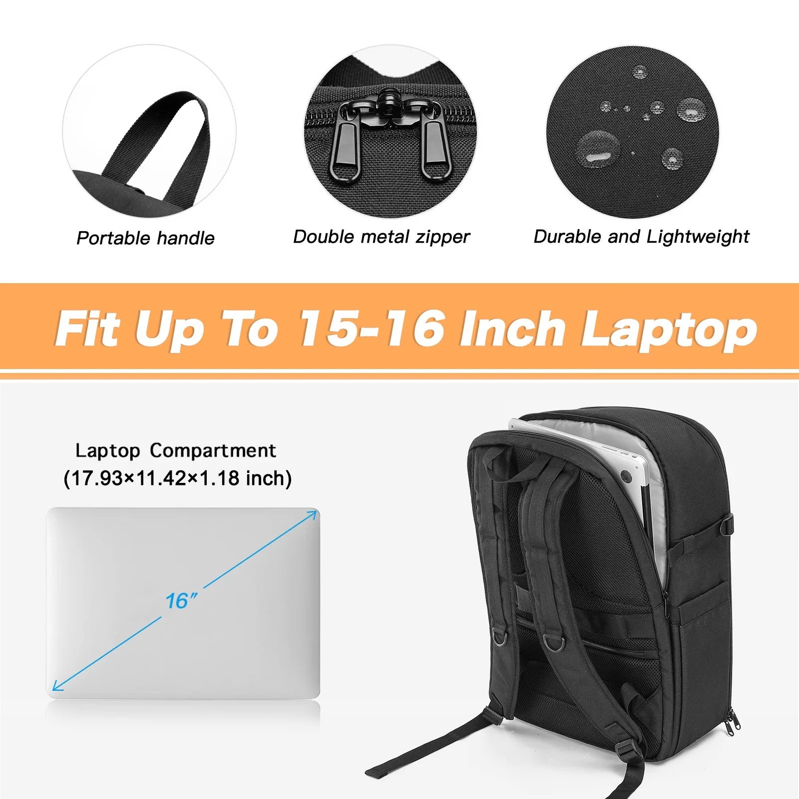 Waterproof Photography Backpack Black