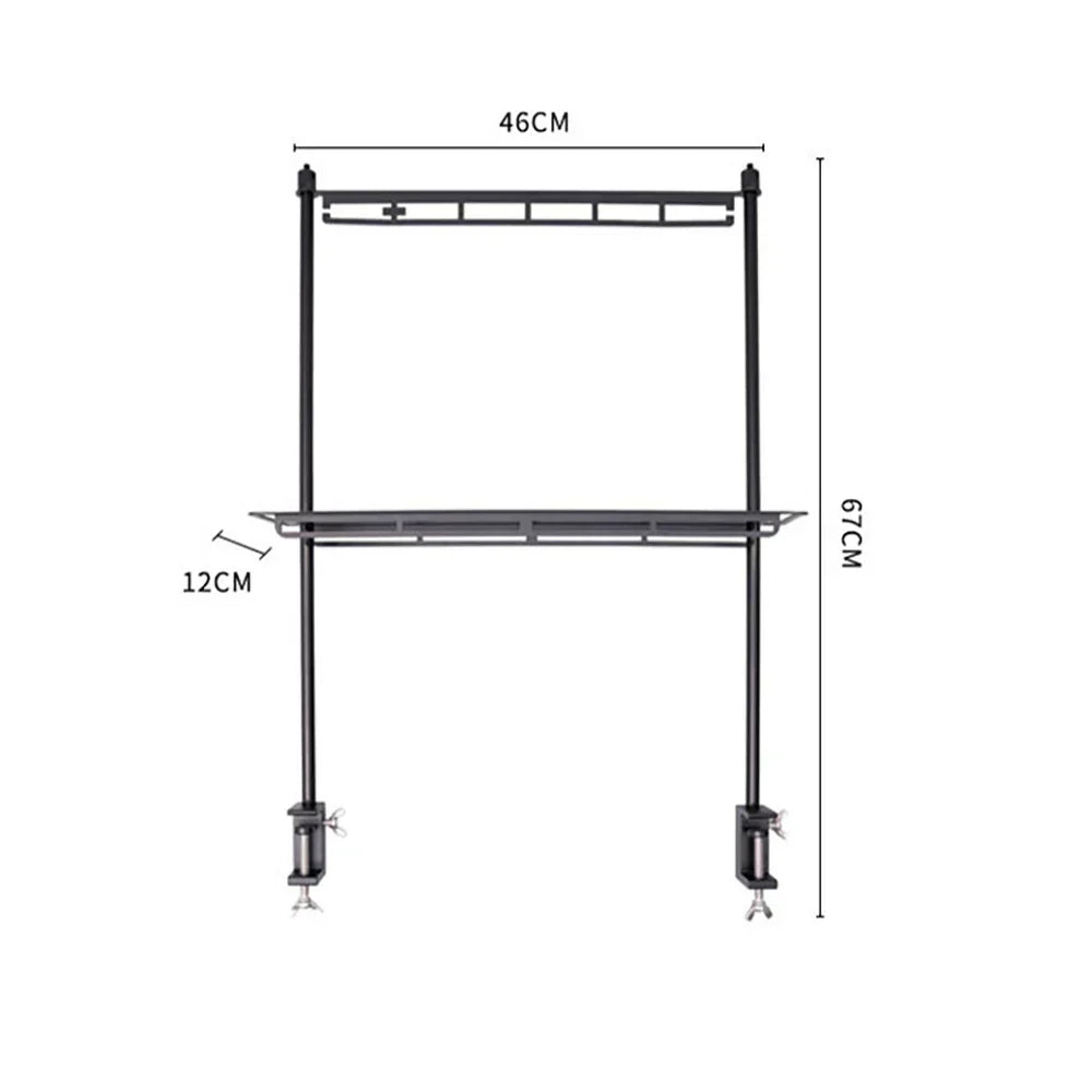 Camping Storage Detachable Organizer Rack Black