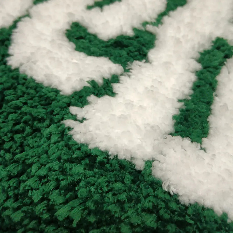 Heartfelt Green Fluffy Rug