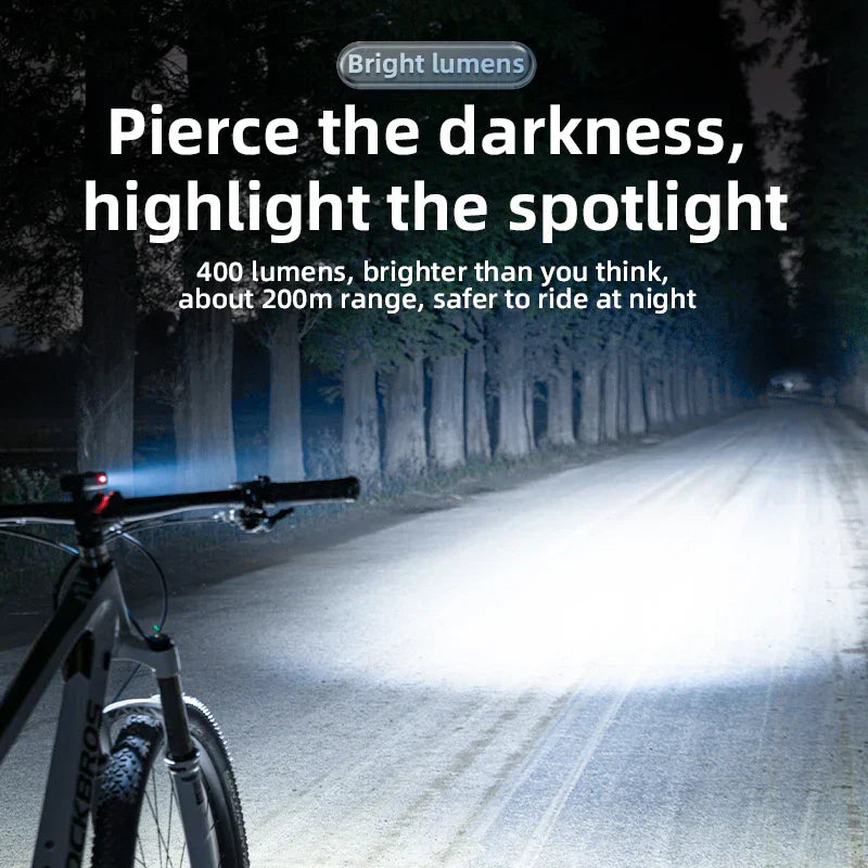 1000 Lumen USB Rechargeable Bike Front Light 4800mAh Black