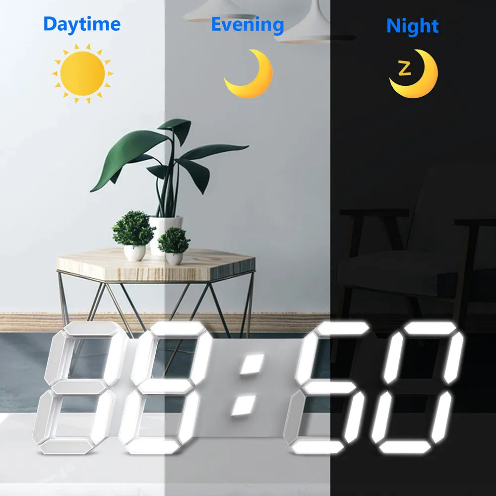 Modern 3D LED Wall Clock with Remote Control