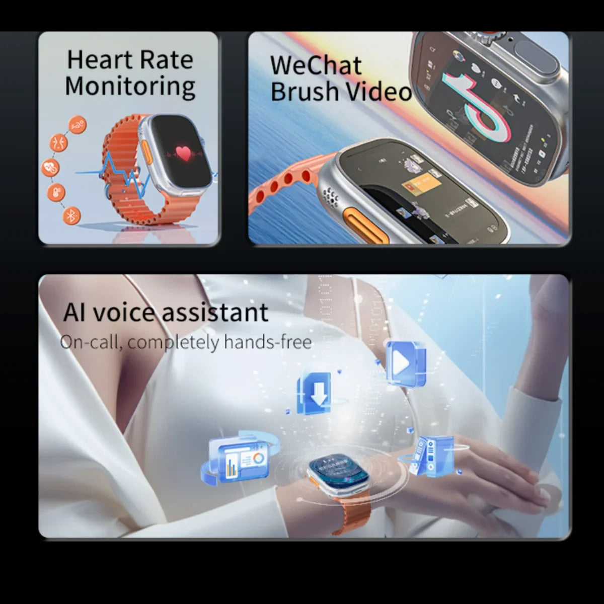 Android Smartwatch Rotary Camera Orange