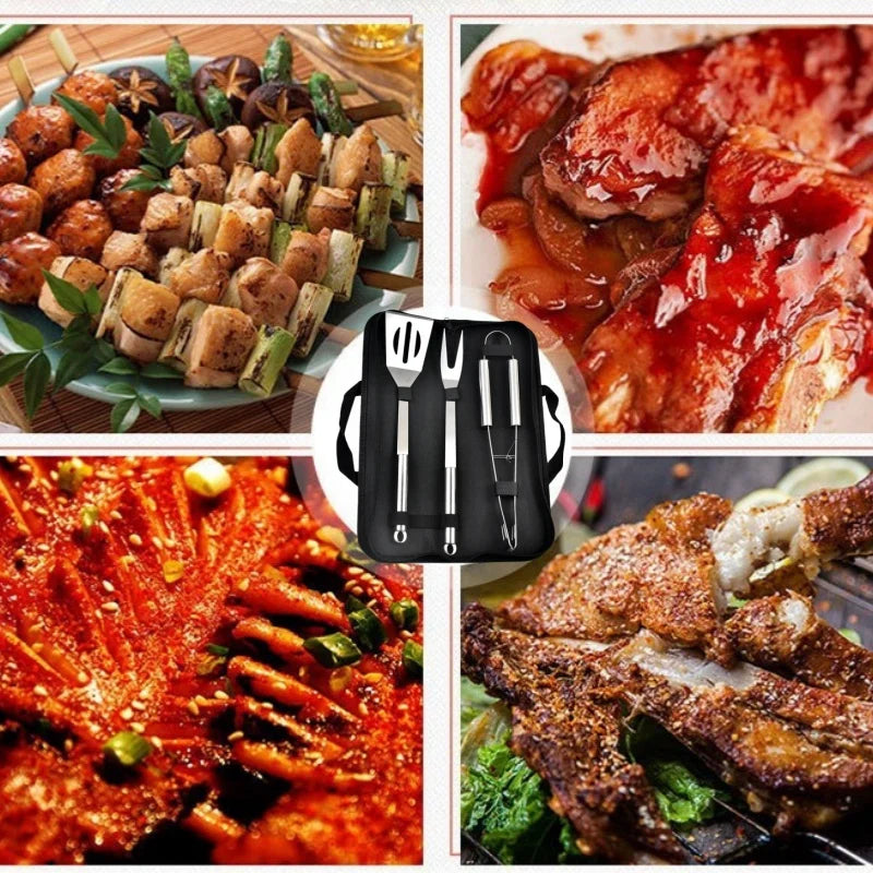 Stainless Steel BBQ Tools Set Silver