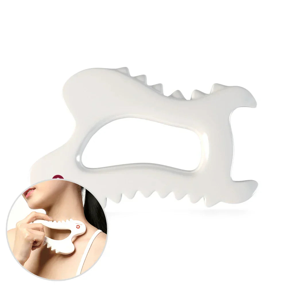 Ceramic Gua Sha Massage Tool Skin Scraping Board White