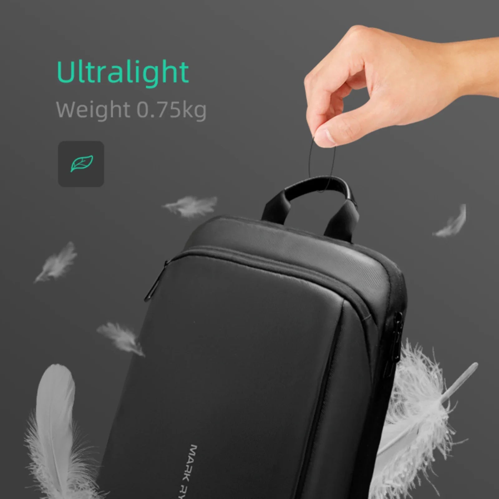 Thin Laptop Backpack Black