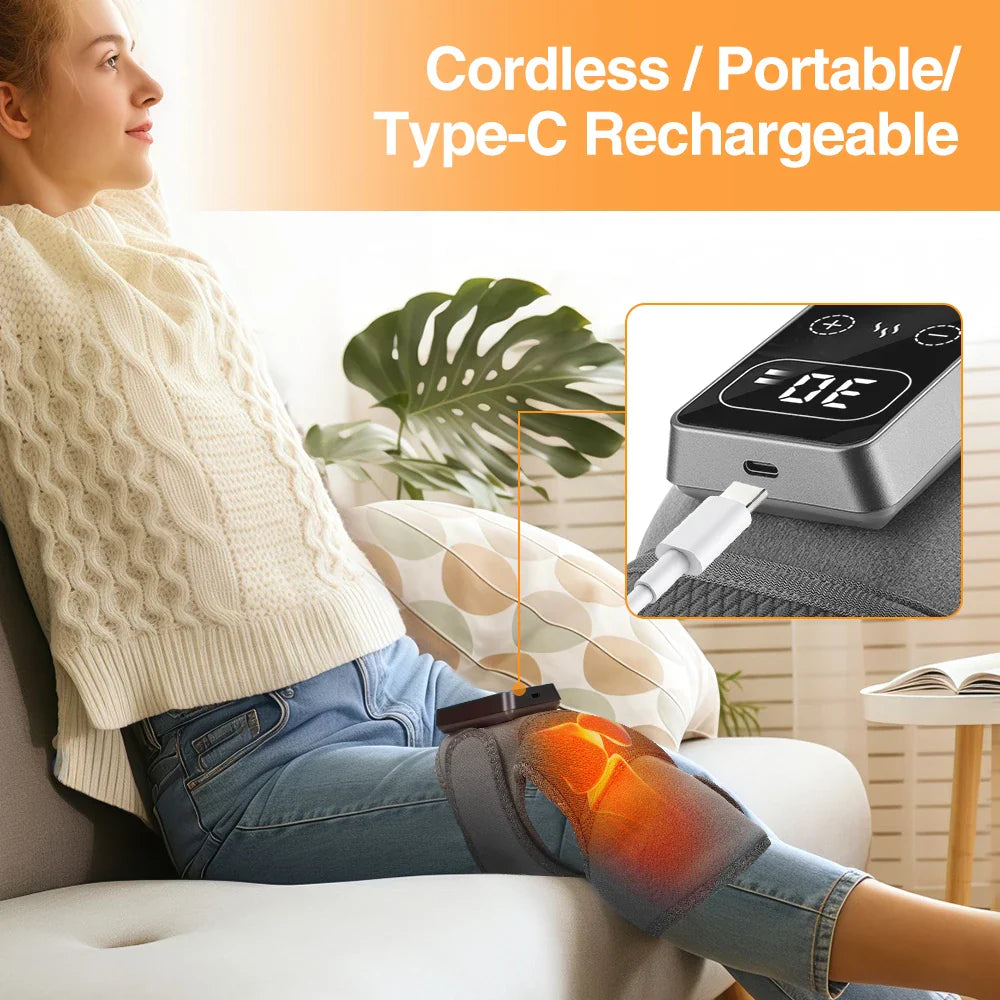 2Pcs Electric Knee Massager Grey