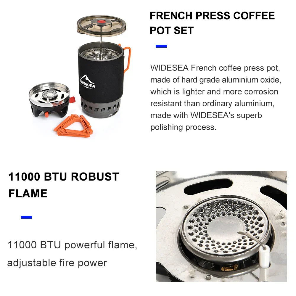 All-in-One Camping Cooking System with Heat Exchanger Black