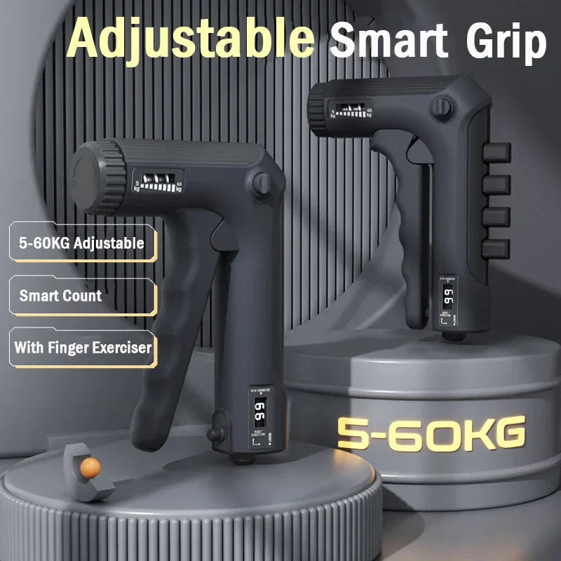 Adjustable Hand Grip Strengthener with Finger Trainer & Counter (5–60kg)