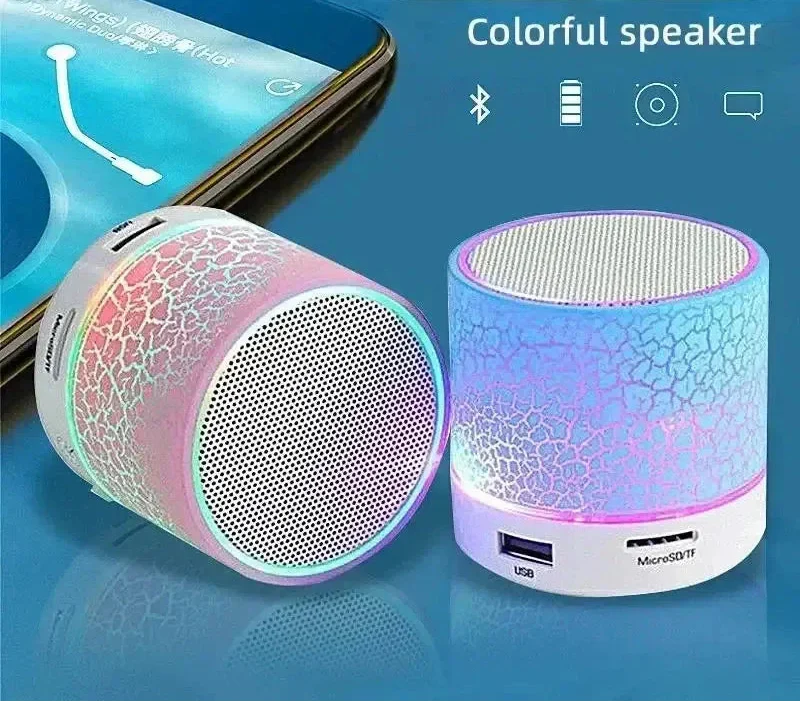 Mini Bluetooth Speaker Wireless LED Blue