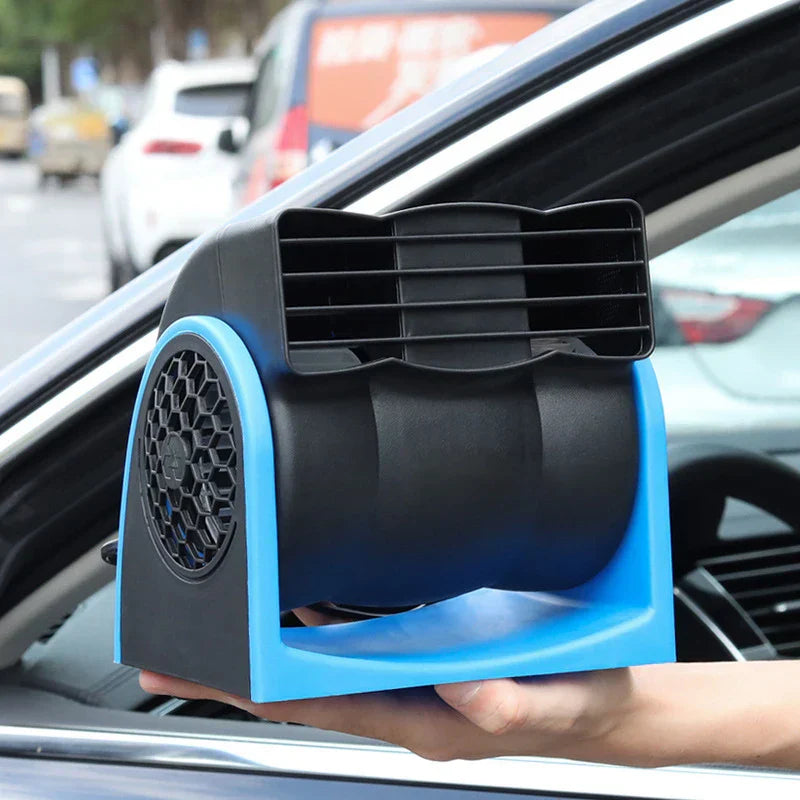 12V Adjustable Car Air Fan Dual Speed Silent Cooling Fan Blue