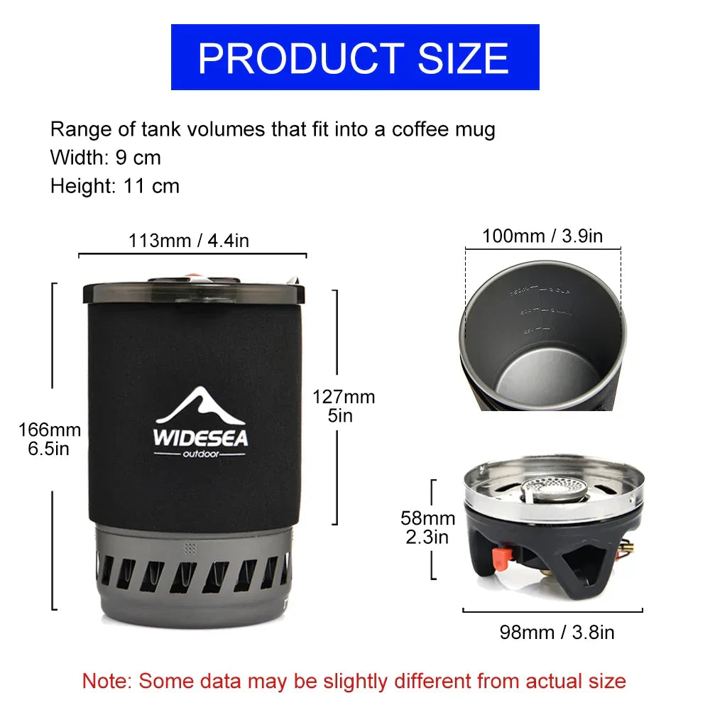 All-in-One Camping Cooking System with Heat Exchanger Black