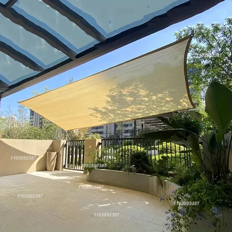 Sunshade Net Uv Protection Garden Sail (Beige)