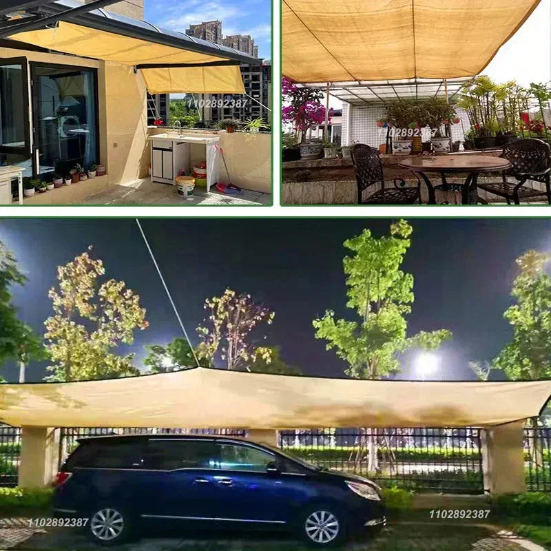 Sunshade Net Uv Protection Garden Sail (Beige)