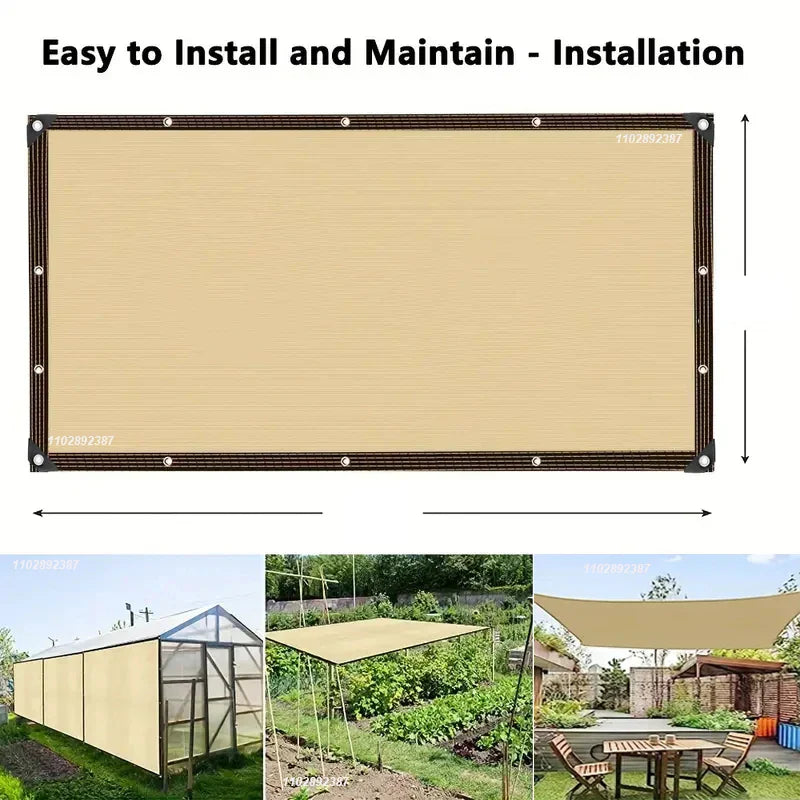 Sunshade Net Uv Protection Garden Sail (Beige)