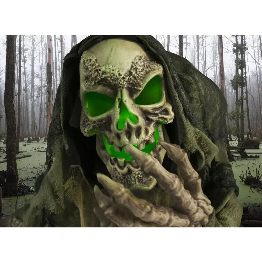 Skeleton Reaper Animatronic Halloween Decor with Lights & Sound