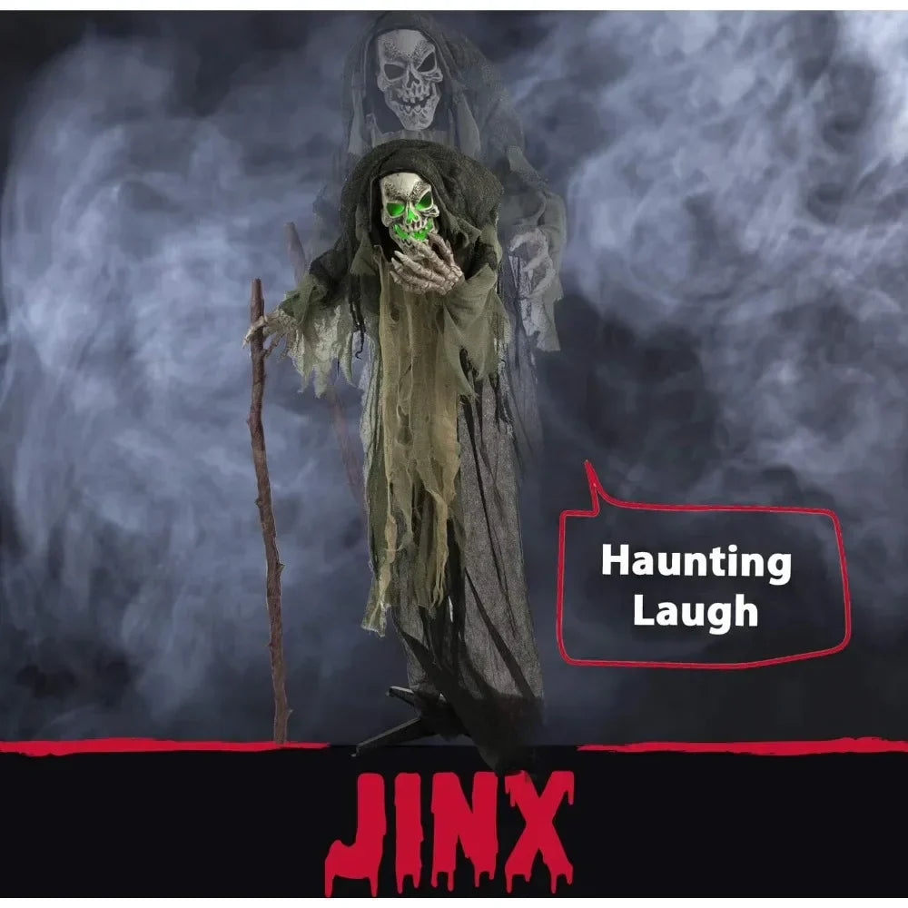 Skeleton Reaper Animatronic Halloween Decor with Lights & Sound