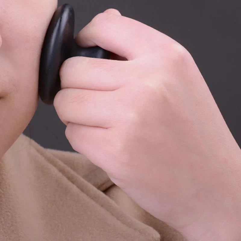 Smooth Lava Basalt Massage Stone Hot & Cold Therapy 4Pcs Black