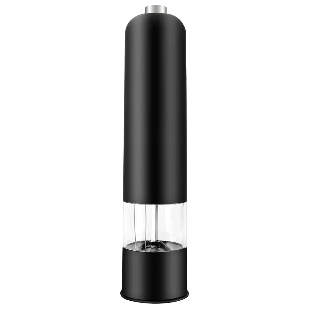 Electric Spice Grinder With Led Light Automatic Pepper & Salt Mill Black