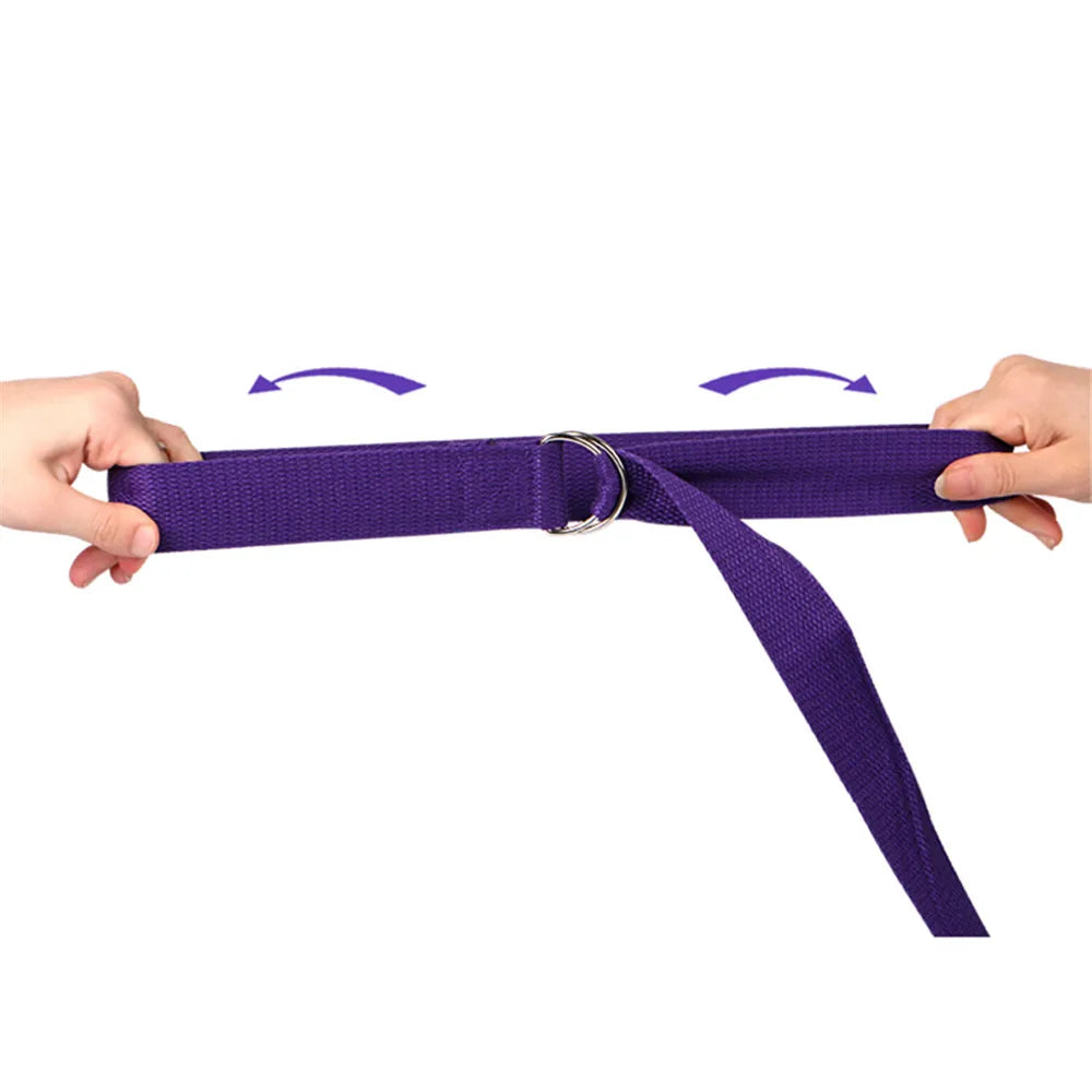Yoga Strap With D-Ring Buckle Adjustable Cotton