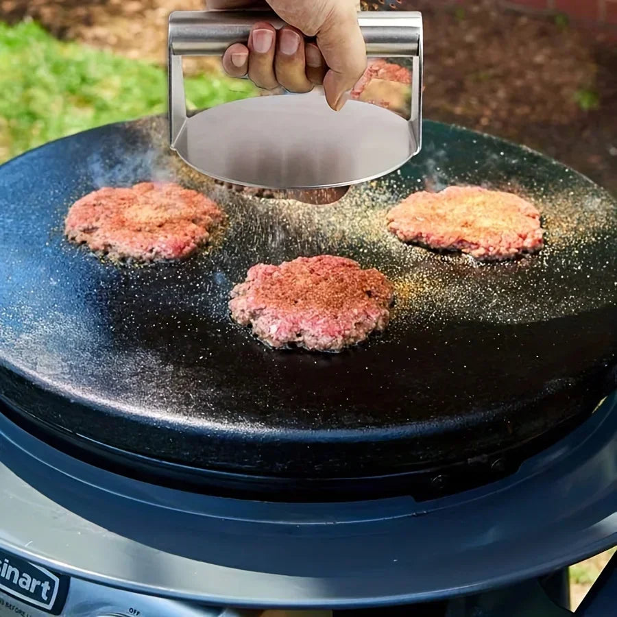 Stainless Steel Smash Burger Press – Heavy-Duty Hamburger Patty Maker