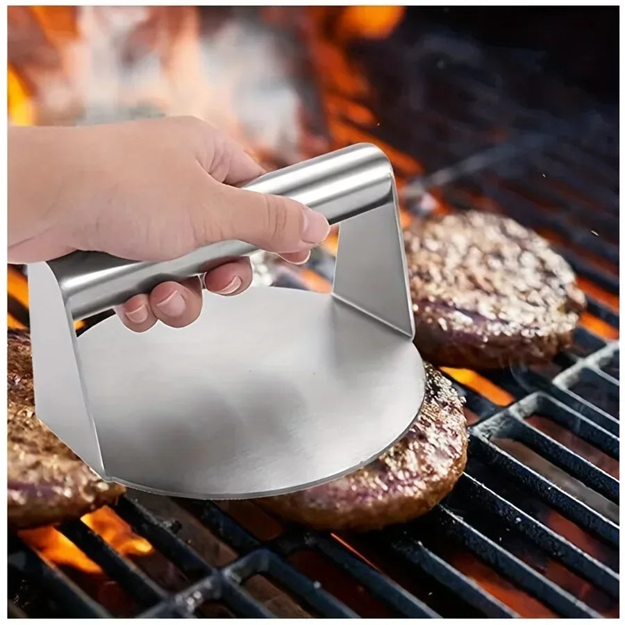 Stainless Steel Smash Burger Press – Heavy-Duty Hamburger Patty Maker