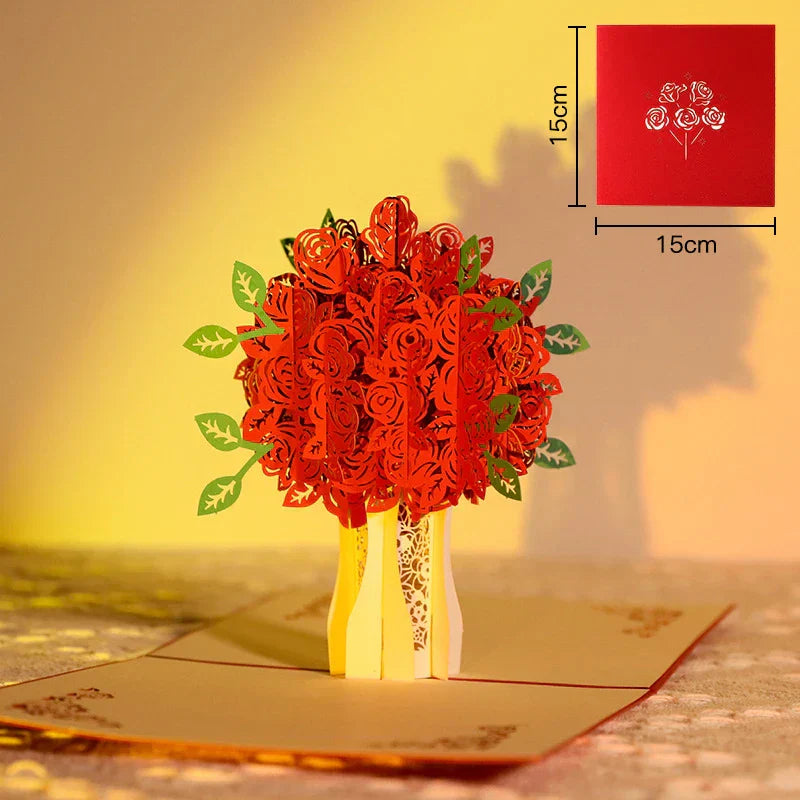 3D Pop-Up Rose Greeting Card For Special Occasions
