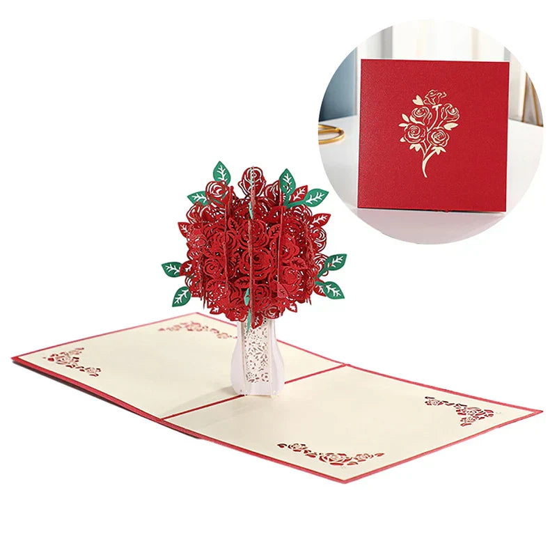 3D Pop-Up Rose Greeting Card For Special Occasions