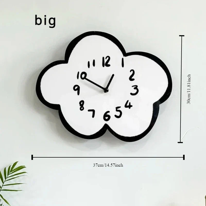 Swaying Cloud Cartoon Mute Wall Clock White