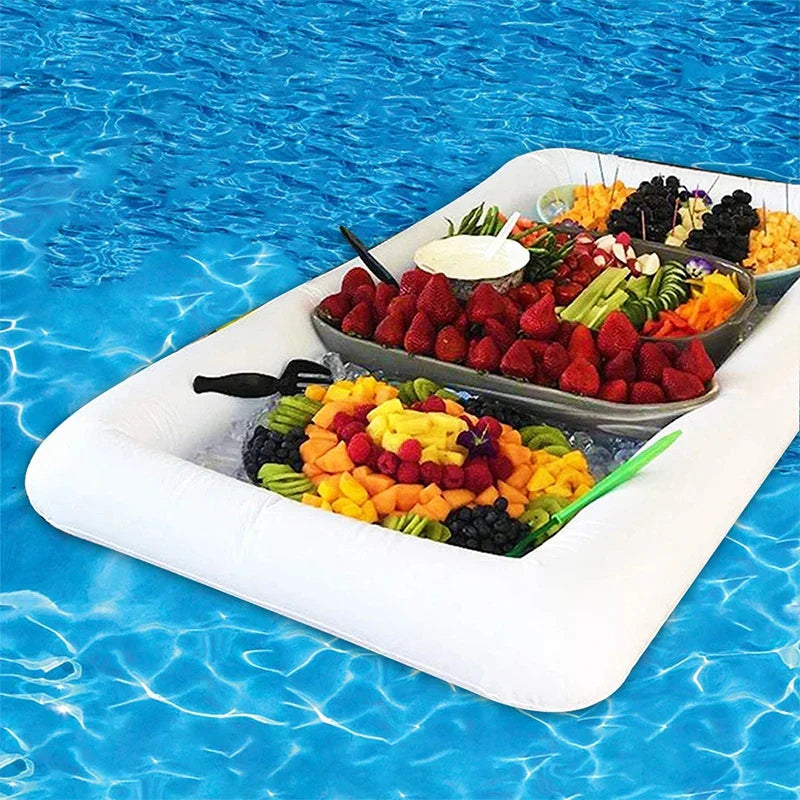 Inflatable Floating Pool Bar Tray With Cup Holder