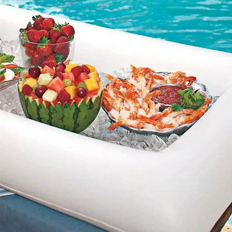 Inflatable Floating Pool Bar Tray With Cup Holder