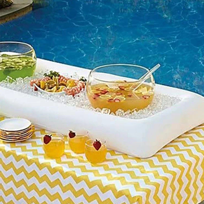 Inflatable Floating Pool Bar Tray With Cup Holder