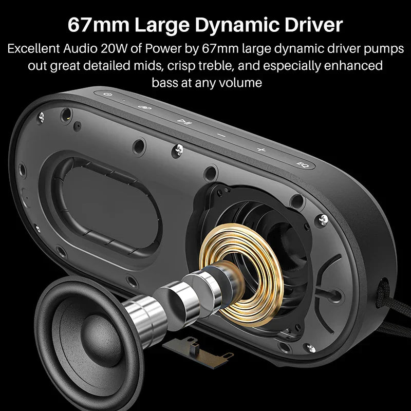 Portable Bluetooth Speaker With Built-In Microphone (Black)