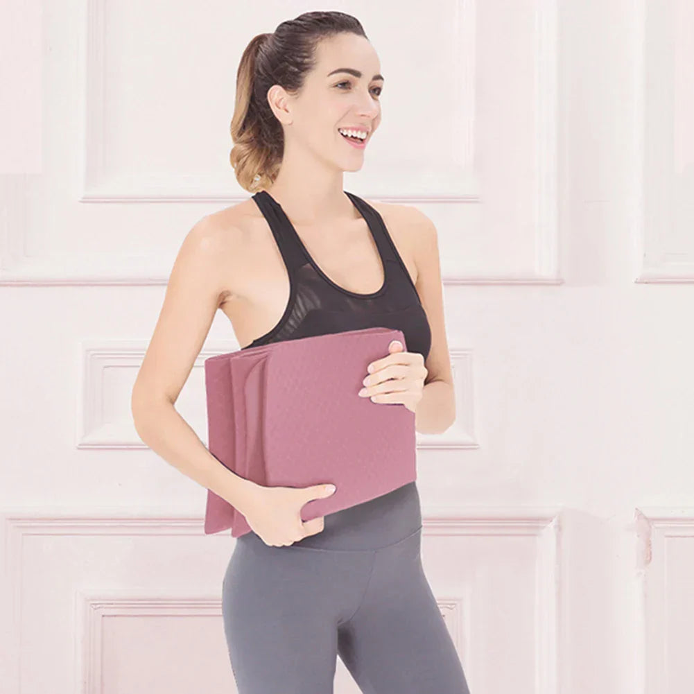 Tpe Pilates Reformer Mat Soft Foldable Shock-Absorbing For Home Gym