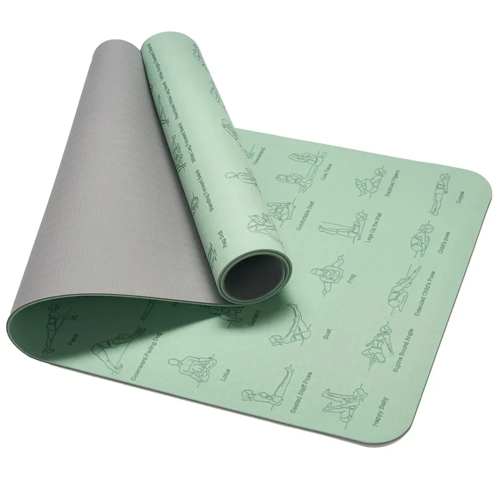 Tpe Yoga Mat Non-Slip For Fitness & Pilates
