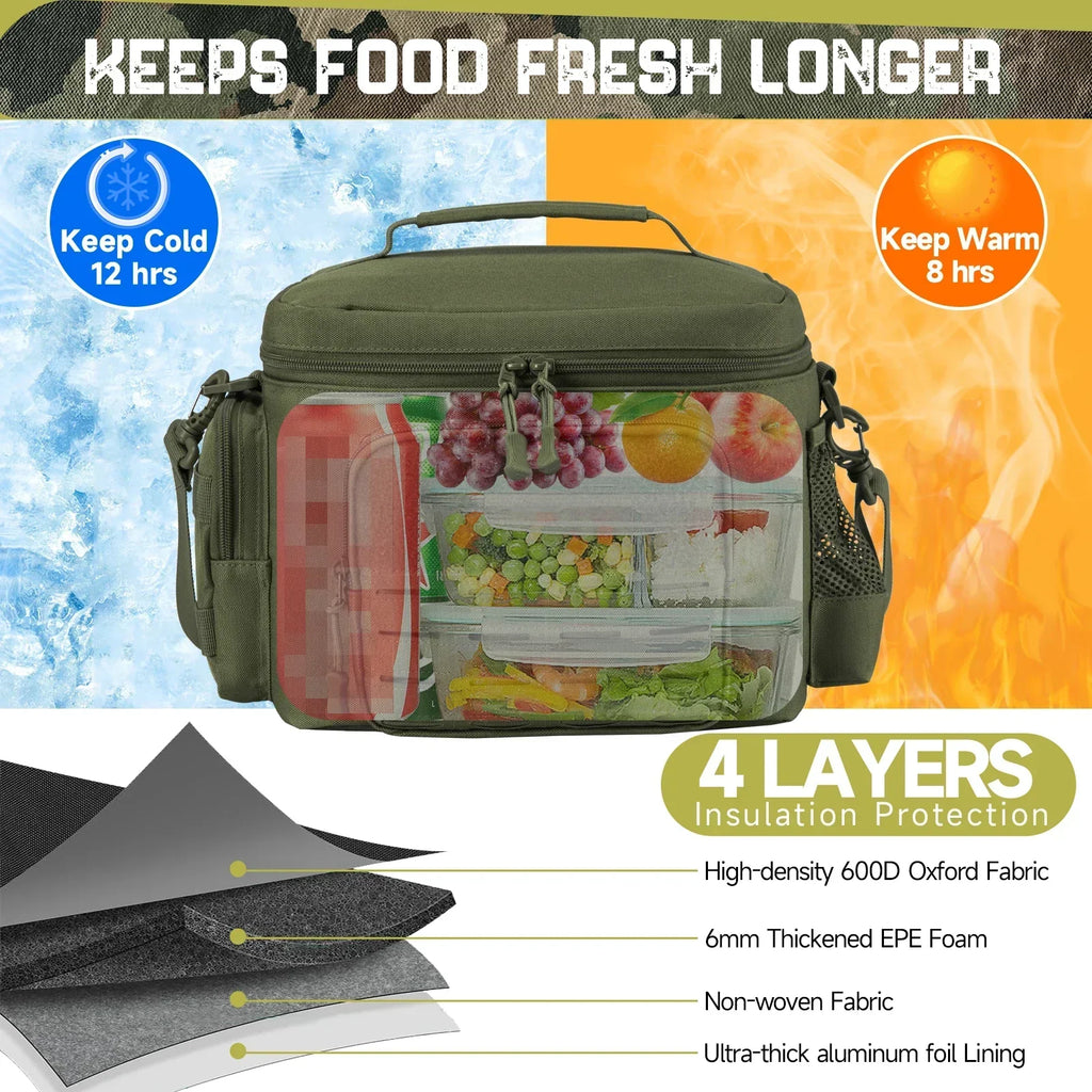 Tactical Lunch Box Heavy Duty Cooler Bag (Green)