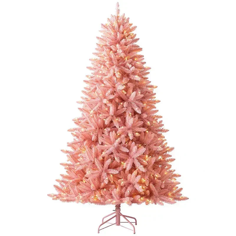 Christmas Tree Pink Pvc Luminous With Led Lights
