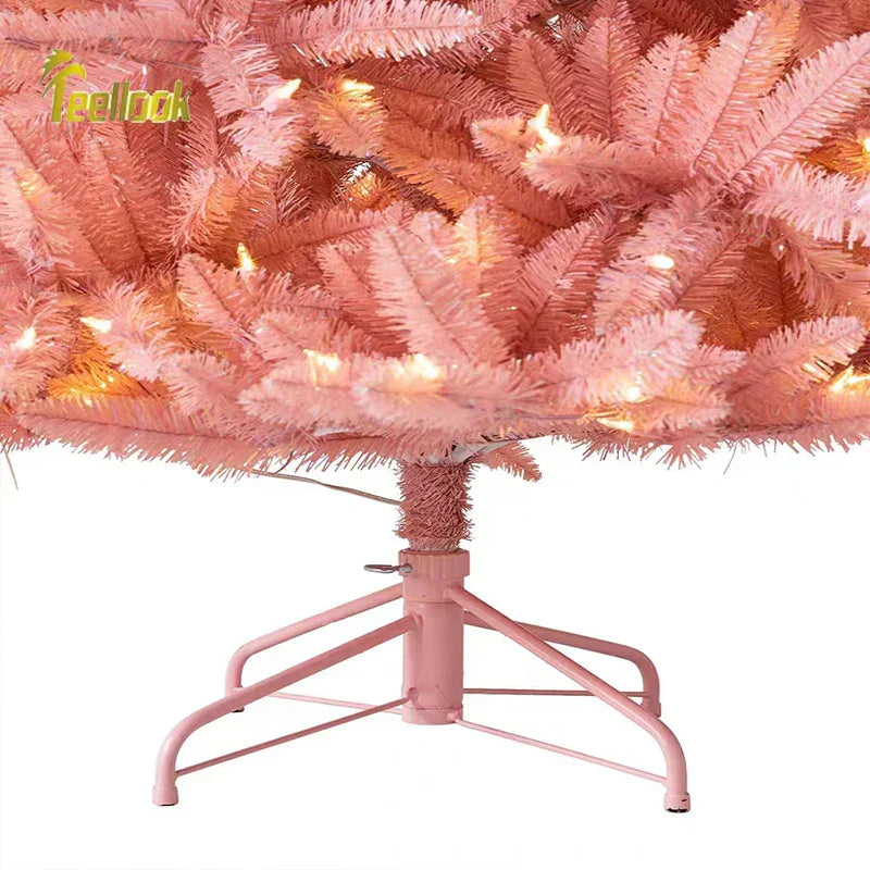 Christmas Tree Pink Pvc Luminous With Led Lights