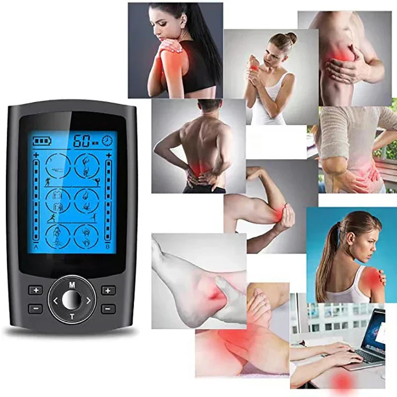 36-Mode Tens & Ems Muscle Stimulator Digital Therapy Device Black