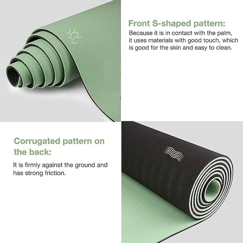 Non-Slip Tpe Yoga Mat - 6Mm Thick