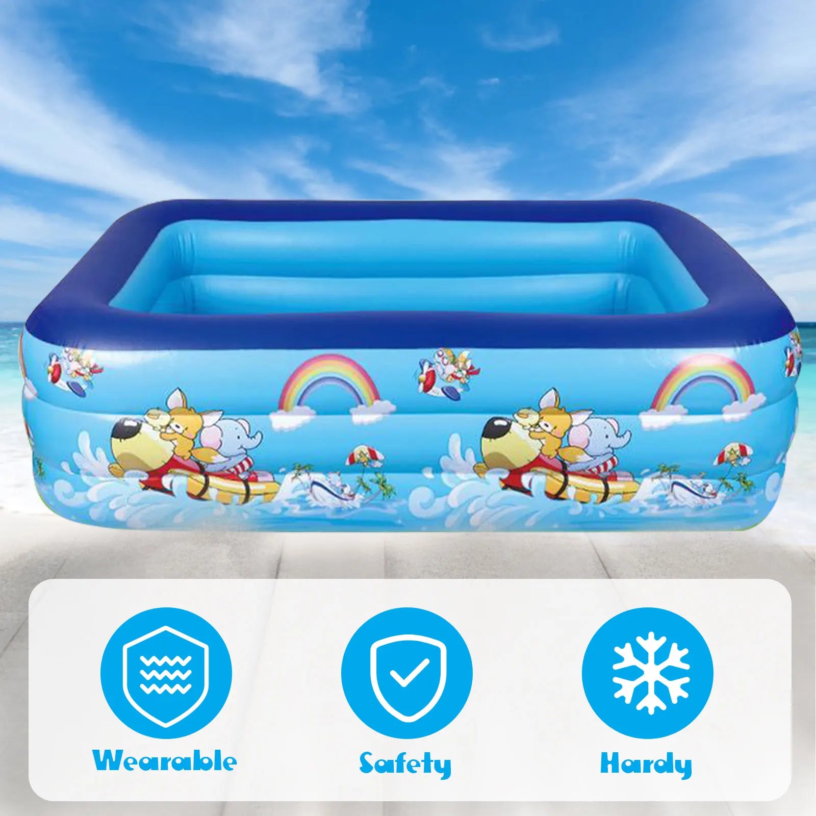 Inflatable Swimming Pool For Kids (Blue)