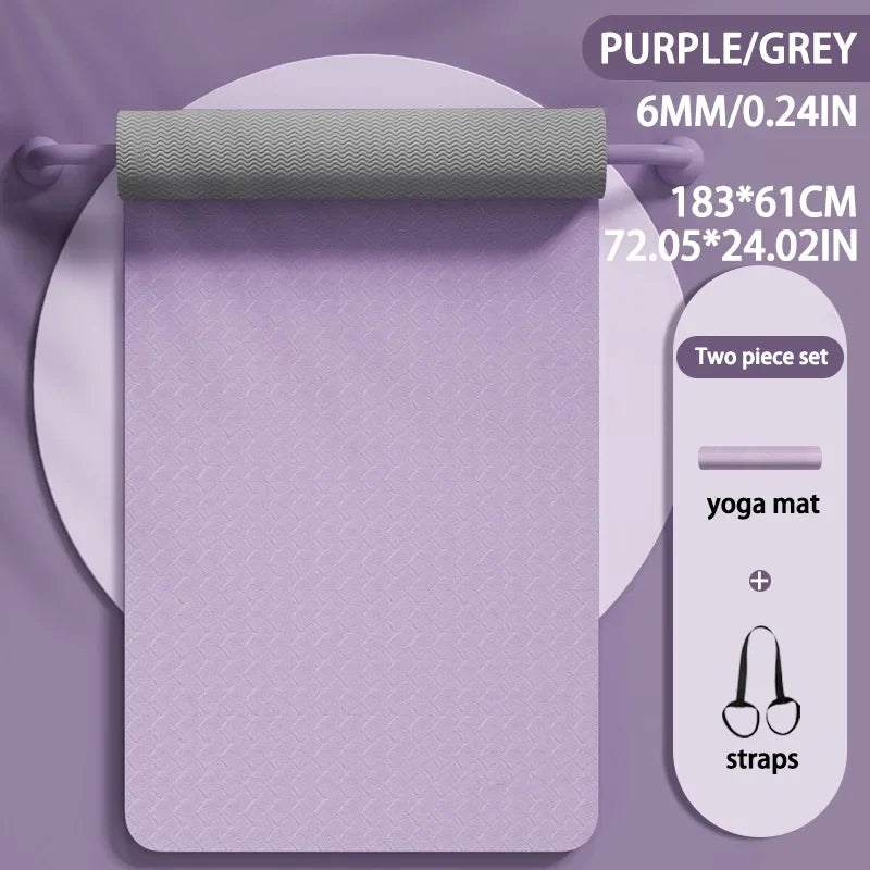 Yoga Mat Non-Slip Two-Color With Strap
