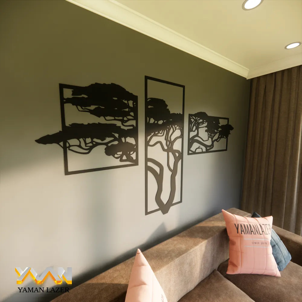 Modern 3-Pieces Wooden Wall Art