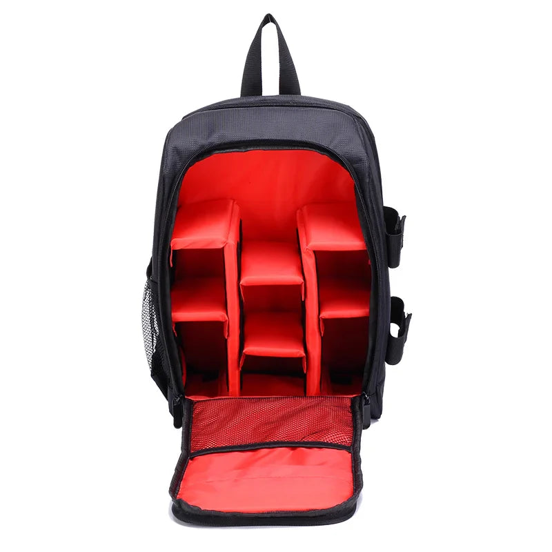 Camera Backpack Laptop Compartment Red