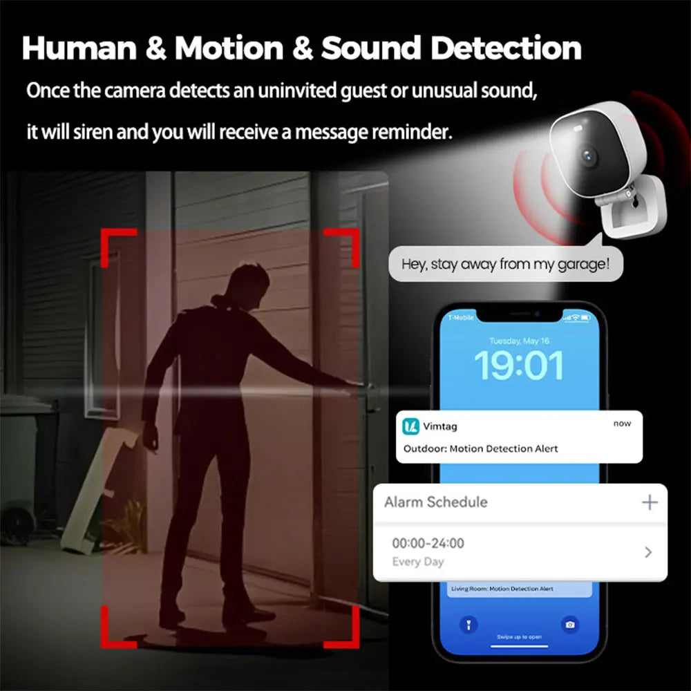 Outdoor Mini Wifi Camera Color Night Vision (4Mp)