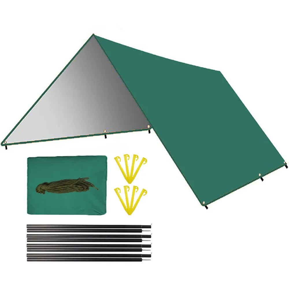 Waterproof Camping Tarp Sunshade Uv Protection Tent (Green)