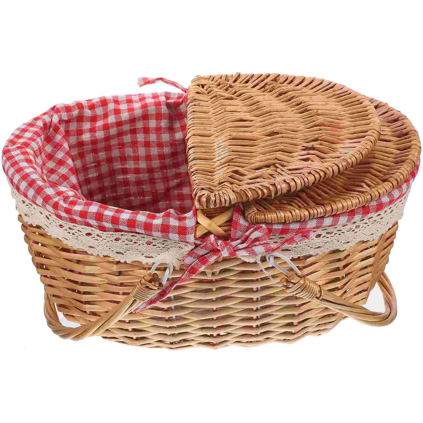 Rustic Woven Storage Basket With Handles For Home Decor