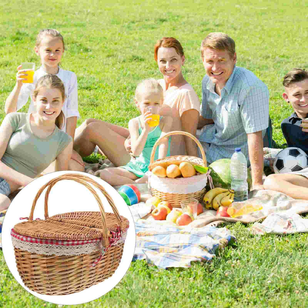 Rustic Woven Storage Basket With Handles For Home Decor