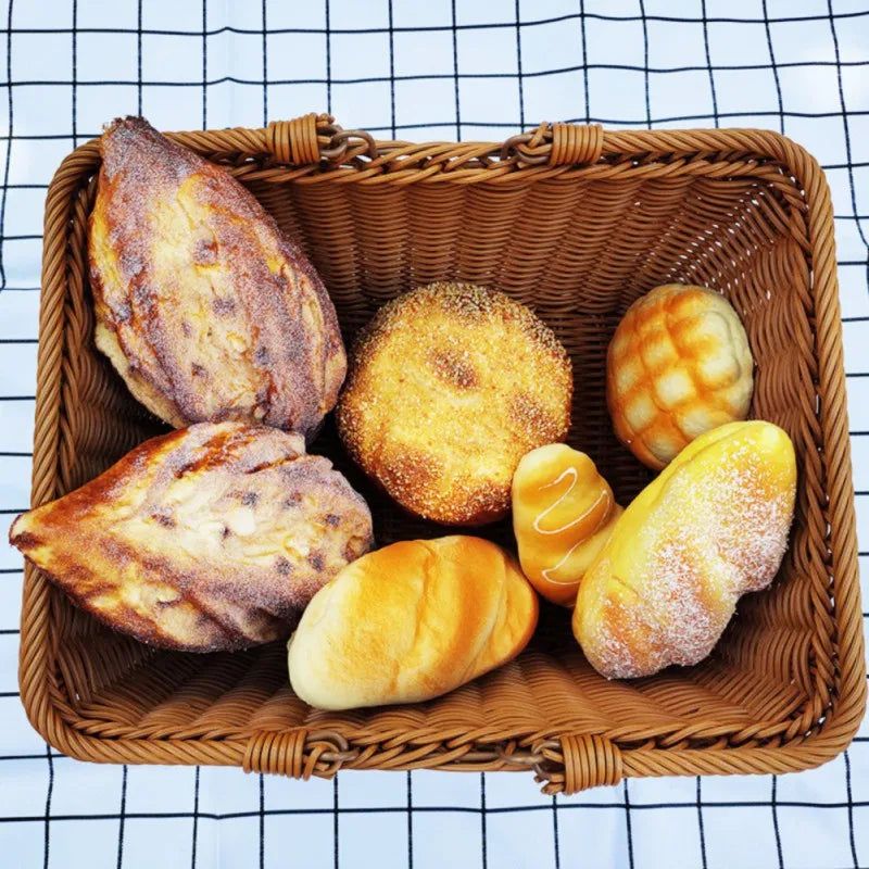 Handwoven Rattan Picnic Basket With Handle