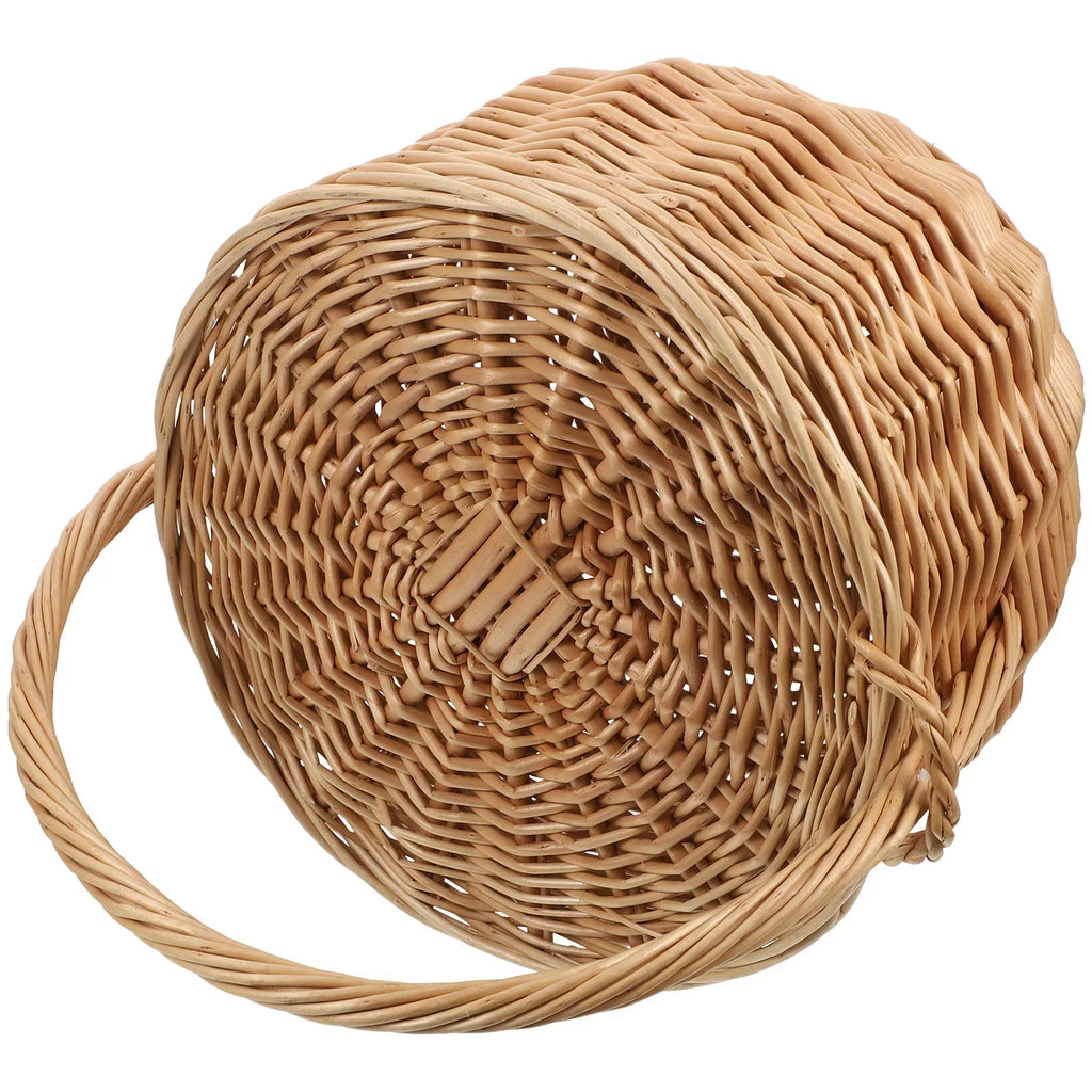 Wicker Woven Picnic Basket With Handle