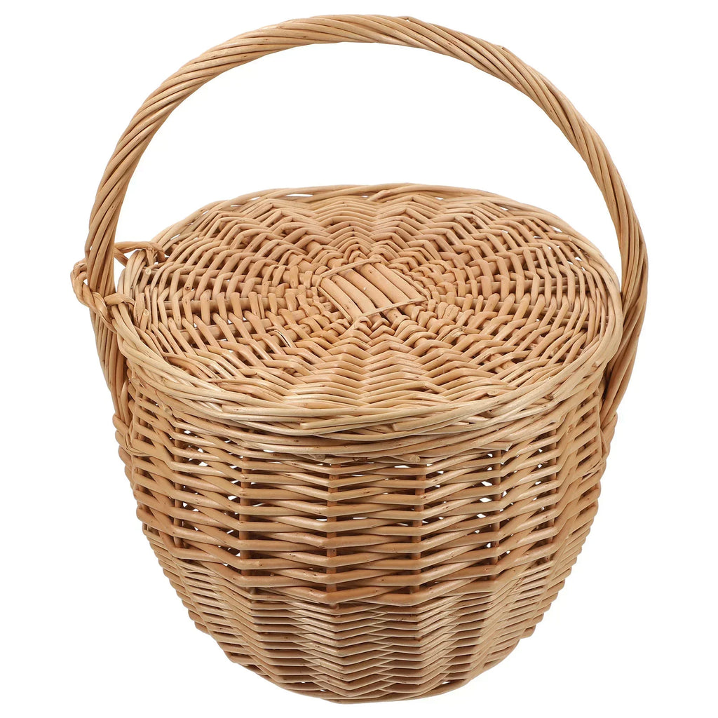 Wicker Woven Picnic Basket With Handle